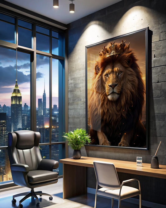 Quadro Decorativo Rei da Savana: Majestade e Força Inspiradora